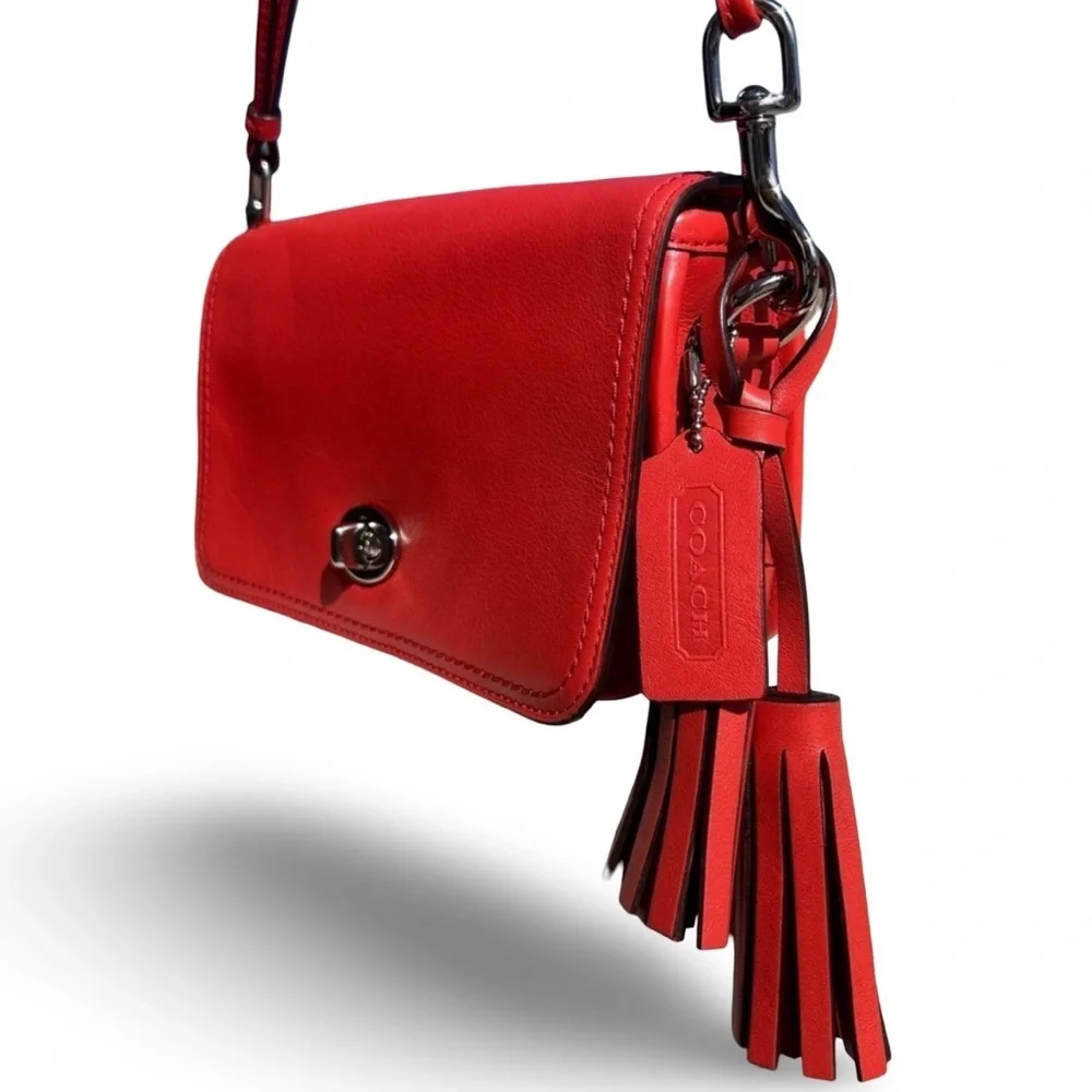 Coach Y2K Legacy Dinky Penny Shoulder Purse Crossbody Carnelian Red | 19914 - Picture 5 of 16